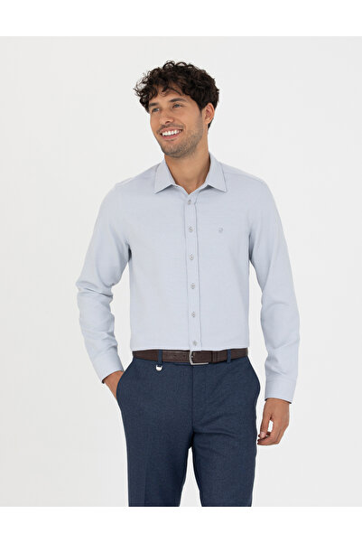 Pierre Cardin Gri Slim Fit Uzun Kollu Gömlek 50277784-VR024