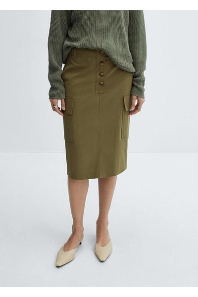 MANGO Woman Fusta midi cargo