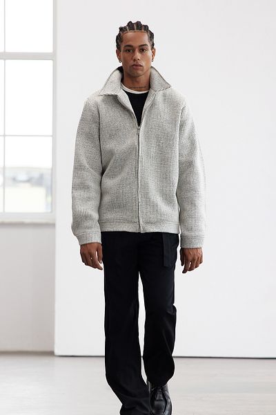 Trendyol Collection Unisex Gray Regular Fit Textured Winter Jacket - Tmnaw25Ce00002