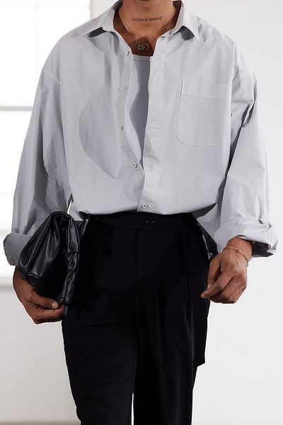 Trendyol Collection Limited Edition - Stone Color Oversize Soft Touch πουκάμισο με πώμα στρίφωμα TMNAW25GO00033
