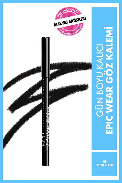 NYX Professional Makeup قلم تحديد العيون من Epic Wear - أسود - أسود