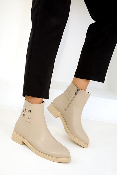 SOHO Beige Women's Boots - 19589 Model Bootie