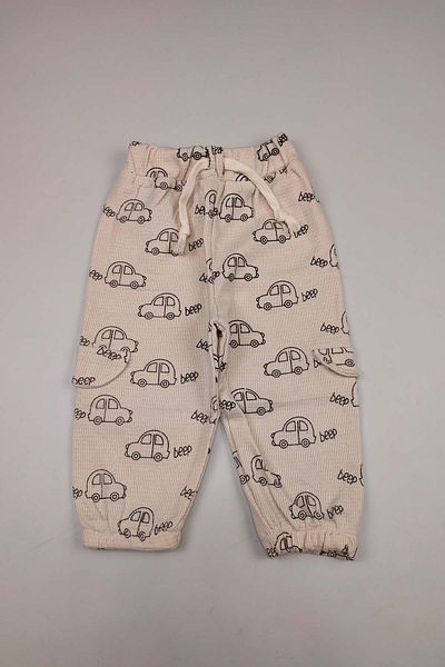 Peki Set of 5 Newborn Waffle Cotton Jogger Pants and Sweatpants Pajama Bottoms - Gift 15148