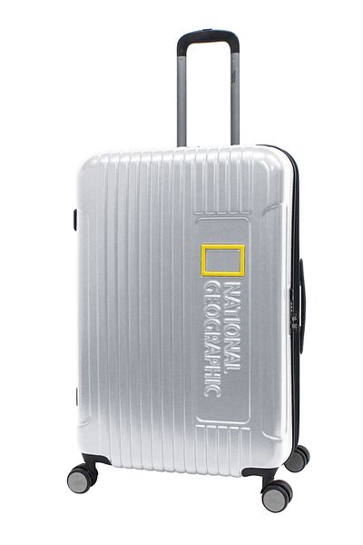 NATIONAL GEOGRAPHIC Canyon Luggage Trolley Large Check-In Silver
