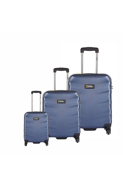 NATIONAL GEOGRAPHIC Arete ABS Hard Case Suitcase Set 3 pc Navy