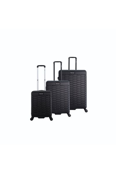 Discovery Reptile ABS Set, TSA Lock, Expandable, 4 Double Wheels, 3pcs (20+24+28 Inch) Black