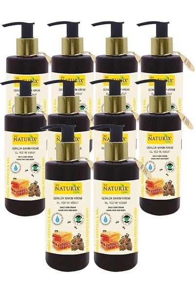 Naturix كريم العناية باليدين والوجه والجسم بخلاصة العسل والبروبوليس 250 مل - عبوة من 10 قطع