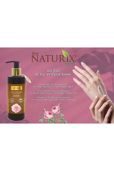 Ilgaz Naturix Organix 3-Pack Eco Pack Rose Extract - Face, Hand and Body Lotion, 250 ml |   Moisturizing and Revitalizing Cream