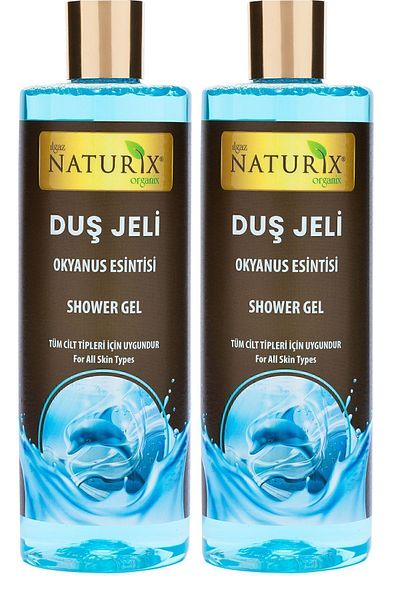 Ilgaz Naturix Organix Ocean Breeze Shower Gel Eco Pack of 2 - Refreshing and Lasting Fresh Fragrance - 400 ml