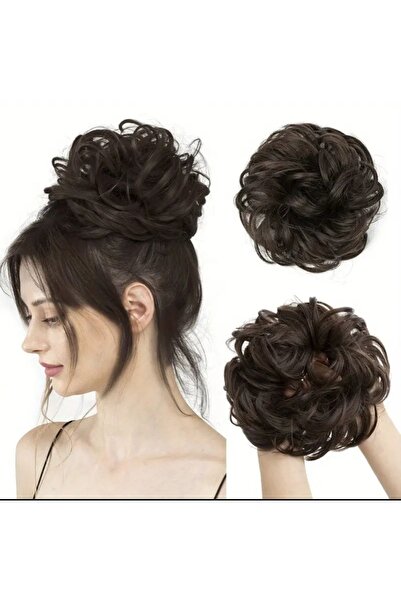 AKOLİFE Textura părului real - Agrafă maro, agrafă dezordonată în formă de bagel