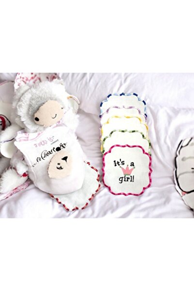 6'lı Keten Nakışlı Bardak Altlıkları - Kokteyl - Organizasyon - Düğün - Doğum Günü - Baby Shower