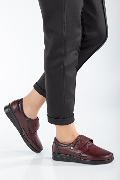 The Dortex Shoes Women's Inside and Outside Genuine Leather Heel Gel Orthopedic Velcro Daily Comfortable Shoes