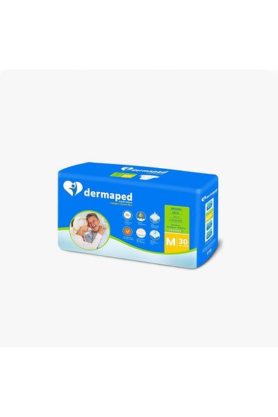 Dermaped Adult Patient Diapers with Waistband Size M 30 Pieces