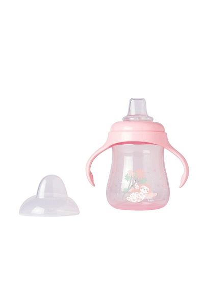 saro Slow Flow Non-Drip Drinking Cup with Handle Pink