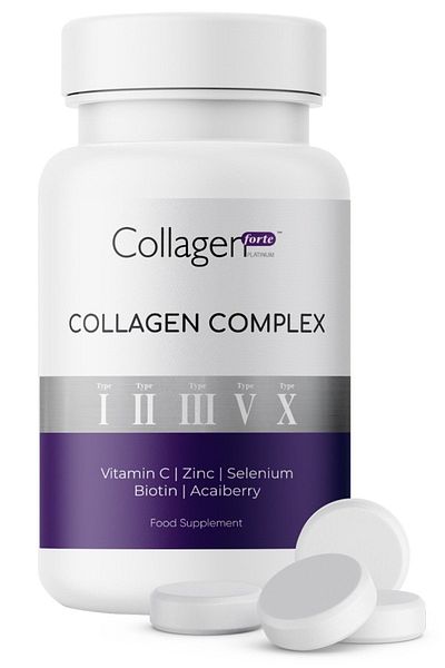 5 Types Collagen Complex Type 1,2,3.5, And Type 10 Biotin, Zinc, Selenium, Vitamin C & Acae, 90 Tablets