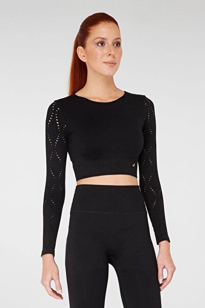 Jerf Naples Long Sleeve Crop Top Econyl Black