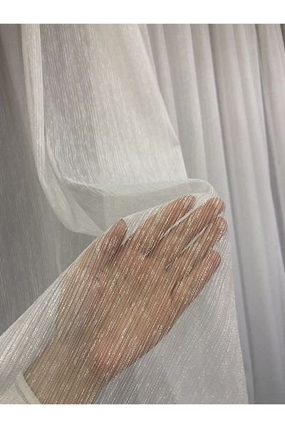 Taç Rüyaper Slub Linen Tulle Curtain 1/3 (Sik) Pleated