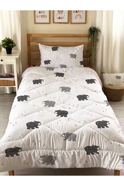 Evmila Cuvertură matlasată cu model de animale drăguț pe două fețe - Set de d...