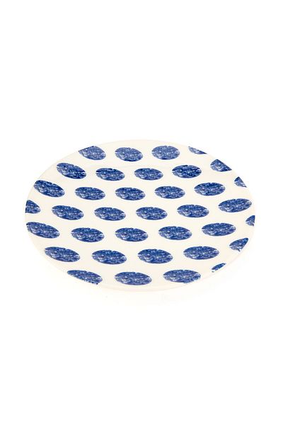 Tulü Porselen Blue Tulle Porcelain Madre Serving Plate - 25 cm