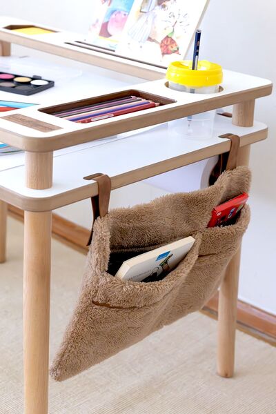 HAMUR Practical Hanging Organizer Baby Stroller Crib Edge Wellsoft Organizer Beige