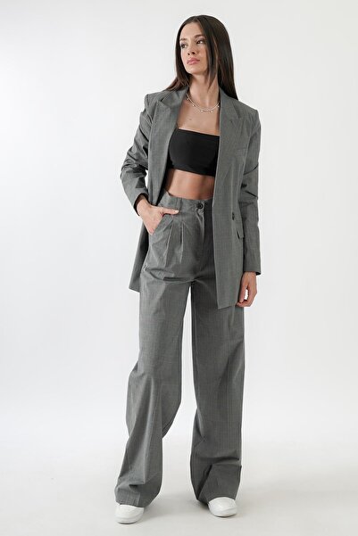 MOCCHI Palazzo Plaid Suit - Lower and Upper Set