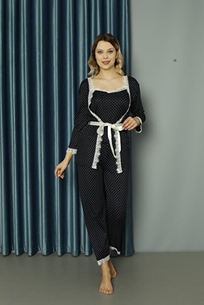 makkash Синій піжамний комплект з 3 предметів Pegasus з дрібним візерунком