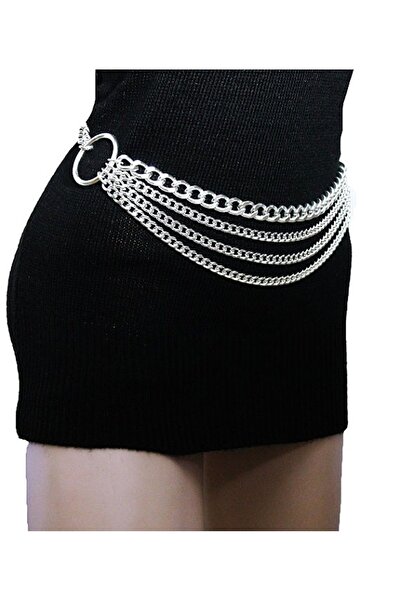 Nishstyle Gümüş Renk Trilogy Model Kadın Zincir Kemer