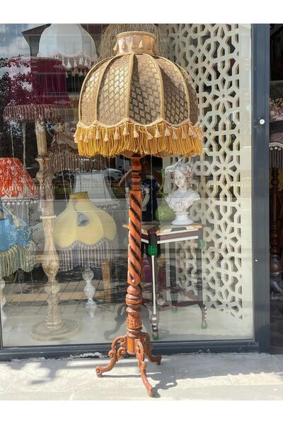 artsondekorasyon Özel El Oyması Ayaklı, Tamamı El Işçiliği Lambader (195CM), ...
