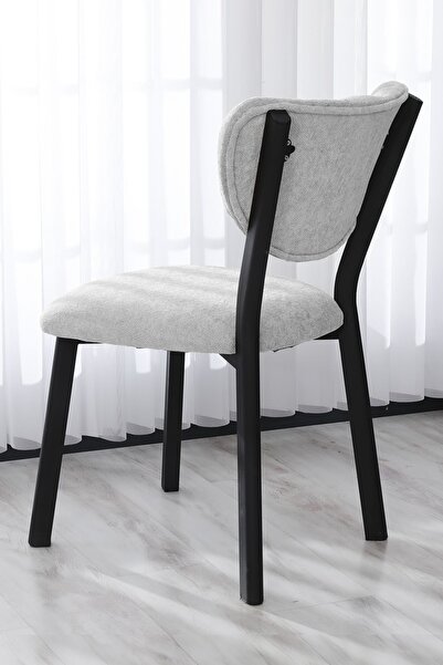 Armens Life Mobilya, Lojistik & Elektronik Ticaret Elma Mutfak Sandalyesi Yemek Odası Kafe Restoran Yarmalı Çizgili Sandalye Silinebilir - Beyaz