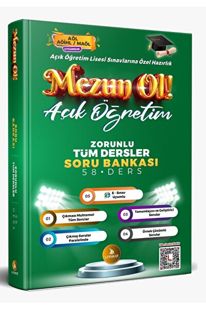 Liyakat Yayınları Mezun Ol Zorunlu Tüm Dersler Soru Bankası- Açık Öğretim Lis...