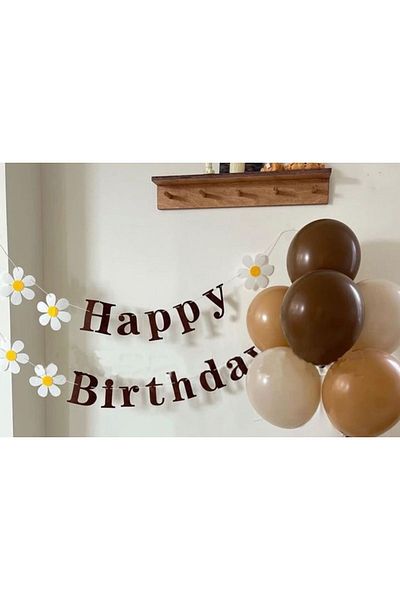 Öztürkpartievi Pastel Brown Balloon Banner Set