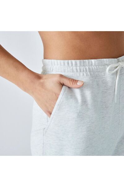 Decathlon Domyos Λευκό Γυναικείο Φούτερ 500 - Κανονική Ελαφριά Προπόνηση για Φυσική Αντλιότητα