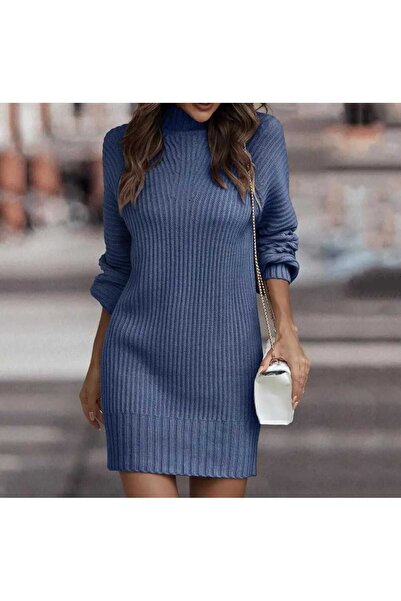 Bracha Удобна мини трикотажна рокля с жакардова щампа наполовина