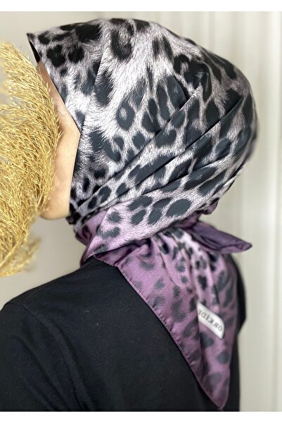 Orkide Leopar Desen Eşarp