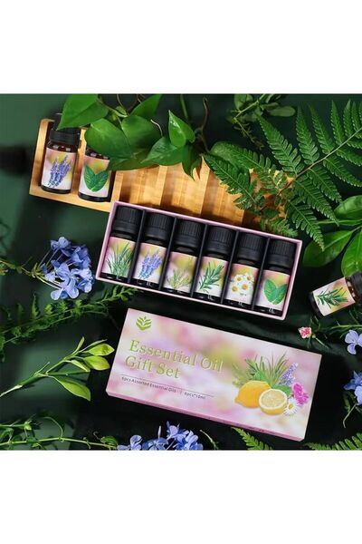 AteşTech Aromatik Uçucu Yağ Saf 6 Lı Set Karışık Başlangıç Paketi Aroma Terapi