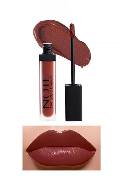 NOTE Mattemoist Lipgloss Semi Matte Satin Finished Liquid Lipstick 408 Femme Fatale - Claret Red