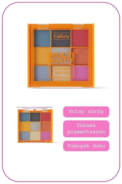 Callista Multi Palette Eyeshadow Mat Ve Işıltılı Toz Göz Farı Paleti - 101 Colors On Fire