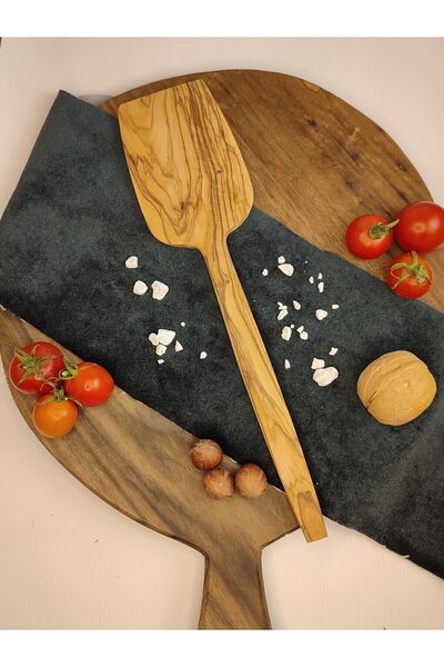 BEF CRAFT Tahta Kaşık Servis Spatulası Ahşap Spatula Zeytin Ağacı Mutfak Gere...