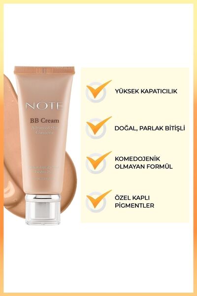 NOTE BB Cream SPF 15 Nemlendirici Etkili Yoğun Kapatıcı BB Krem - 300 Light Beige