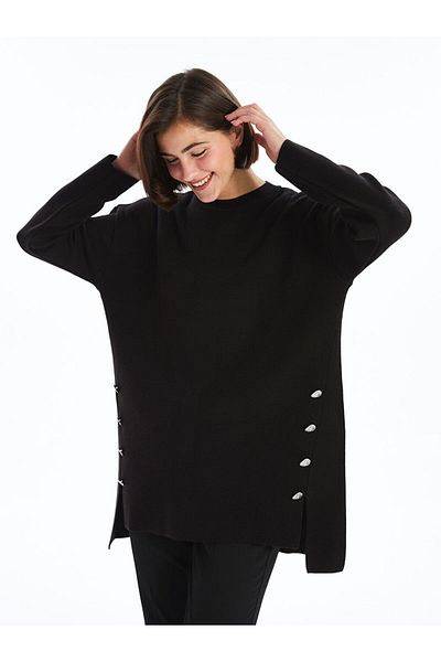 LC Waikiki Pulover de damă supradimensionat cu gât crew - W4hg85z8