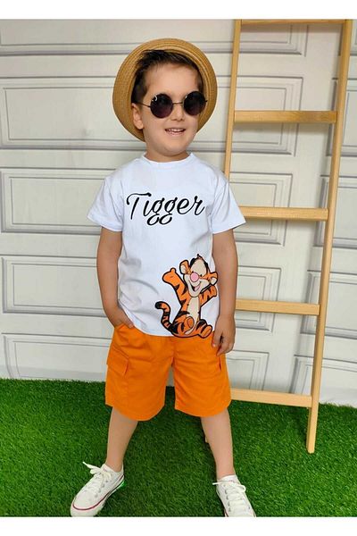 BERFONZO KIDS Boy's Shorts Set - TIGER APPLICATED