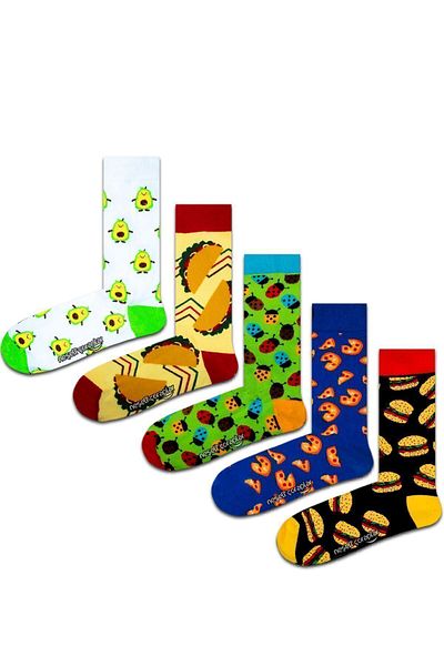 Neşeli Çoraplar Set of 5 Fast Food Colorful Socks