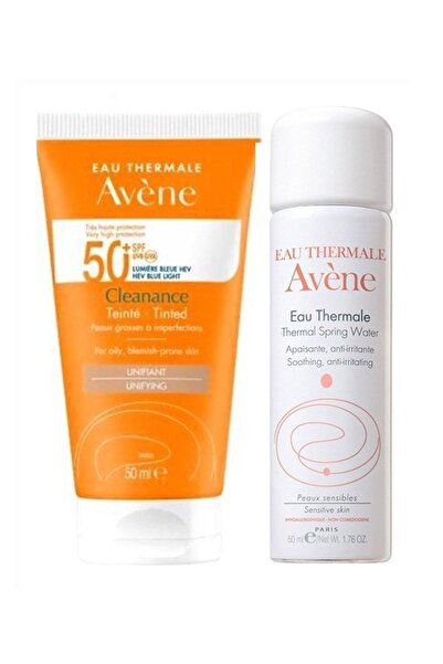 Avene Cleanance Tinted SPF 50+ Yağlı/Akneye Eğilimli Ciltler için Renkli Güneş Kremi 50ml - Termal Su 50ml