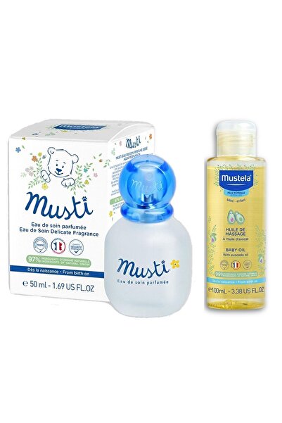 Mustela زيت تدليك موستيلا موستي للعناية بالأطفال - 100 مل، عطر للأطفال 50 مل