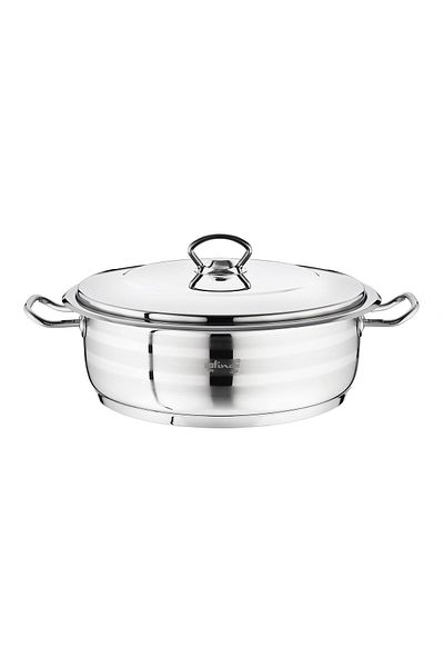 SAFLON Safinox Flavia 4.25 Liter Steel Short Pot - 26X8 cm