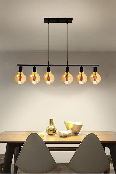 Ömür Avize Roma Modern Design Non-Glass Six-Line Chandelier