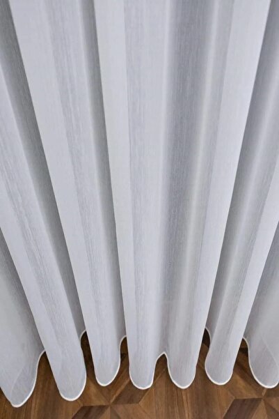Taç Rüyaper Bamboo Slub - No Iron and No Crease Tulle Curtain, 1/2 Medium Pleat