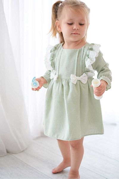 aysskids Rochie de sărbătoare din in pentru fete ocazie specială ziua de naștere