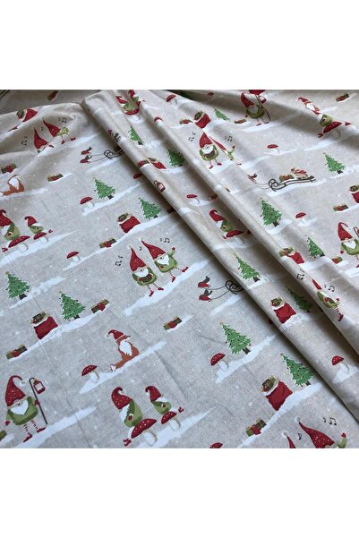 MARGOT Özel Tasarım Pamuk Kumaş, Masa örtüsü, Perde, Koltuk İçin, Yılbaşı Elf...