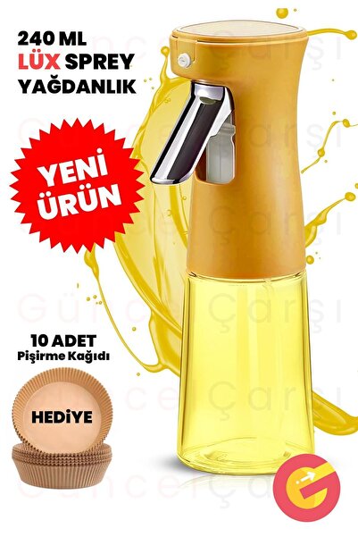 New Luxury Spray Oil Sprayer 240ml, Glass Oil Spray Baking Paper For Airfryer